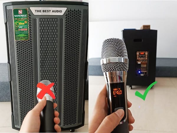 Để Miệng Quá Xa Hoặc Quá Gần Đầu Micro Loa Kéo